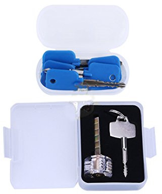 QiDAi 5 x Kreuzschloss-Schlüssel, verschiedene Edelstahl-Master-Schlüssel für Kreuzschlösser, Schlosser und Anfänger-Trainingswerkzeug (Werkzeug und Schloss)