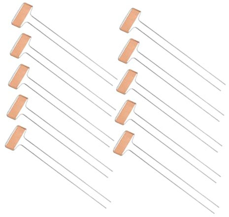 TINEASUR 10st Bodenplatten Zur Sämlingsklassifizierung Pfähle Für Gartenetiketten Austauschbarer Pflanzenanhänger Pflanzenbedarf Auswechselbarer Pflanzenmarker Schild Metall Kupfer