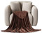 STGAO Fleecedecke 90 x 180 cm Viele Farben Einfarbig Wohndecken Microfaser für Sofa Couch Bett, Braun