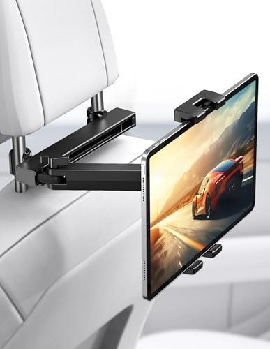 TECKNET Car Tablet Holder, iPad Holder for Car Stretchable iPad Holder Back Seat for Kids 360° Rotating Compatible with iPad Pro Air Mini, iPhone, Galaxy Tab, Switch, All 4.7-12.9 Screen Devices