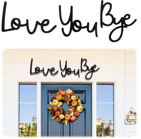 Love You Bye Above Door Wall Art Decor for Hallway and Stairs, Entryway Wall Sticker, Unique Love Letters Sign with Double-Sided Tape, Warm Family Sign Gift for Home Decorations