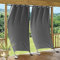 PONY DANCE Outdoorvorhänge mit Ösen und Gewichteten Säcken Outdoor Vorhang Wetterfest Sichtschutz & Sonnenschutz Gardinen für Pavillon & Terrasse 2er Set H 213 x B 132 cm, Grau