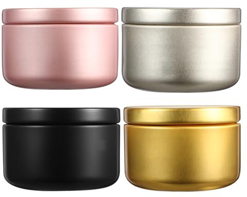 Operitacx 24Er Set Leere Kerzendosen 50Ml Aluminium Kerzenbehälter Rund Mit Deckel Für Diy Kerzenherstellung Hochzeitsdeko Und Heimdekoration