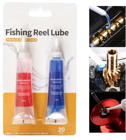 Angelrollen-Fett und Öl-Set, Lagerfett, Fett-Set, Angelrollen-Ölwerkzeug-Set, Spulen-Schmiermittel-Wartung, wasserdicht und rostfrei, geeignet für verschiedene Arten von Angellagern