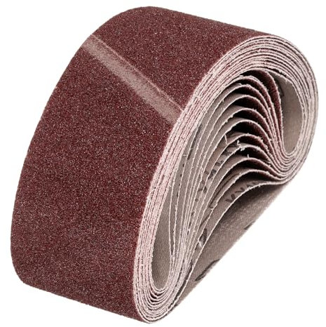 sourcing map 64mm x 406mm Sanding Belts, 18 Pcs 40 Grits Aluminum Oxide Abrasive Belt Sander File Belt for Woodworking, Metal Polishing, Knife Sharpener