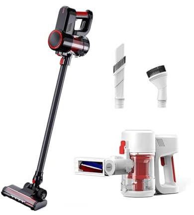 GYWZTJ Aspirateur sans Fil – Balai Aspirateur Autonomie de 40 Min, Aspirateur Balai sans Fil Puissant, Aspirateur Laveur avec Réservoir d'eau et Deux Types de Brosses Anti-Acariens (Noir)