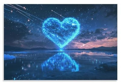 EMYXPAQM Leinwandbilder Sternförmiges Herz Wandgemälde Wanddeko Für Wohnzimmer Schlafzimmer 16x24inch(40x60cm)