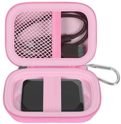 Carrying Case Compatible with Crucial X10/ X9 Pro 4TB/ 2TB/ 1TB Portable SSD, External Solid State Drive Hard Storage Holder Bag Fits for USB-C Cable (Box Only) (Pink)