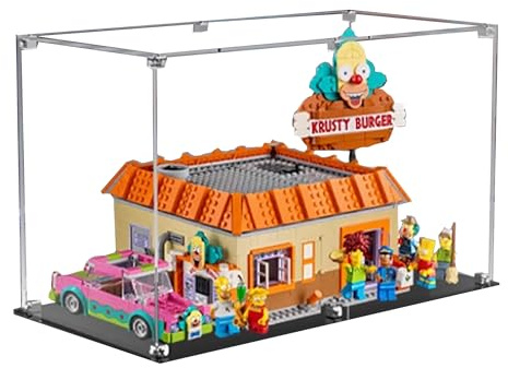 Acryl-Vitrine für Lego 10352 The Simpsons: Krusty's Burgers Modell, 3 mm staubdichte Schaubox, Vitrine kompatibel mit Lego 10352 (Modell nicht im Lieferumfang enthalten) (transparent, 3 mm)