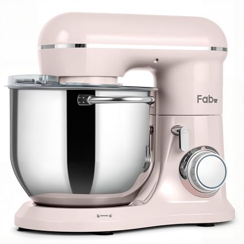 Fab by Kitchen in the box Stand Mixer, 8L Large Electric Food Mixer, 2000W | 10 Speeds Kitchen Mixer with Dough Hook, Whisk, Beater for Cake, Bread & Pizza Dough, for Large Family & Batch Baking (Pink)