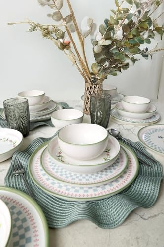 Keramika Geschirrset - Rose Line - 24 teilig - 6 Personen - Steinzeug