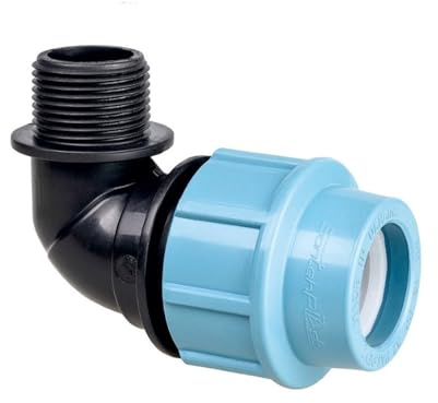 Santehplast MDPE 20mm x 1/2 Male Threaded Elbow, 90-Degree | PN16, Compression Adaptor Fitting