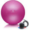 BODYMATE Gymnastikball Sitzball Trainingsball mit GRATIS E-Book inkl. Luft-Pumpe, Ball für Fitness, Yoga, Gymnastik, Core Training, für starken Rücken als Büro-Stuhl Magenta 55cm