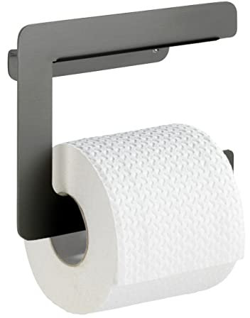 WENKO Dérouleur Papier WC Montella - Porte-Rouleaux de Papier à Visser, Inoxydable, Aluminium, 17 x 14 x 5.5 cm, Anthracite