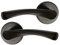 HANDLESTORE Twist Lever on Rose Door Handle Set - Matt Black Finish (1 Set)