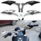 Maso 1 Paar Motorrad Spiegel Dreieck Chrom Lenker Spiegel 8mm/10mm Silber