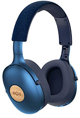 House of Marley Positive Vibration XL Cuffie Wireless, Cuffie Bluetooth Over-Ear Senza Fili, Suono Profondo e Avvolgente, Durata Batteria 24 Ore, Microfono Incorporato e Comandi Volume Integrati, Blu