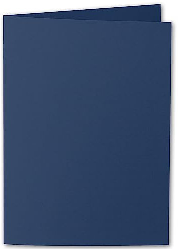 ARTOZ 15x DIN A5 Faltkarten - classic blue (Blau) gerippt 148 x 210 mm Klappkarten hochdoppelt - Blanko Doppelkarte mit 220 g/m² edle Egoutteur-Rippung