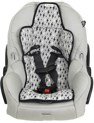 JYOKO KIDS Sitzauflage Universal Autositz Gruppe 0-1-2-3 Kindersitz, Babyschale aus Baumwolle (Black Rayo, Gruppe 0-1)