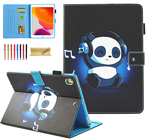 Dteck iPad 8. / 7. Generation Hülle 10,2 Zoll 2020/2019, Premium PU Leder Smart Folio Stand Full Protective Cover mit Auto Wake/Sleep und mehreren Betrachtungswinkeln - Musik Panda