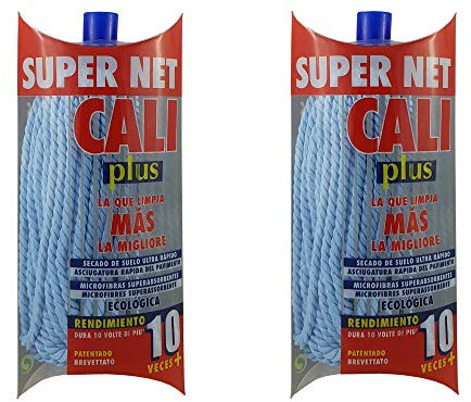Super Net Cali Fregona de Microfibras Color (Azul, 2 Unidades)