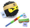 Nislai® Ninja Pinata Set | Ideal für die Ninja Party | Pinata Geschenk | Pinata Geburtstag | inkl. Stock & Augenmaske | Farbe zur Auswahl: grün, schwarz, blau, rot (schwarz)