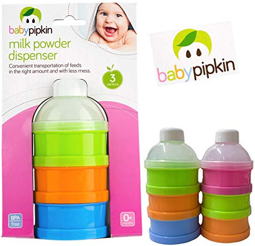 Milk Powder Dispenser 3 Storage BPA Free 0+ Month Snack Pot Container of Baby