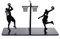 Kreative Bookends Basketball Metall Buch Ends Schreibtisch Ständer Bookend Halter Büro Schulbedarf Geschenk Home Decoration (Color : Black, Size : B)