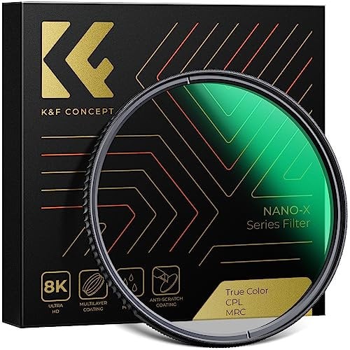 K&F Concept Polfilter 77mm True Color CPL Filter Polarisationsfilter mit Muti-Beschichtung, kein Farbstich