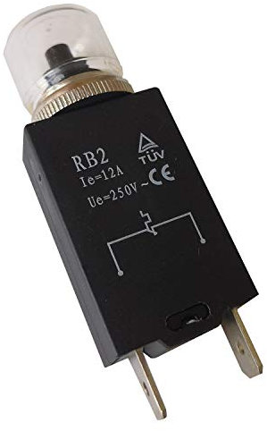 2 pièces RB2 de protection thermique à bouton-poussoir de protection contre les surintensités de surintensité, disjoncteur AC 250V 12A (12A)