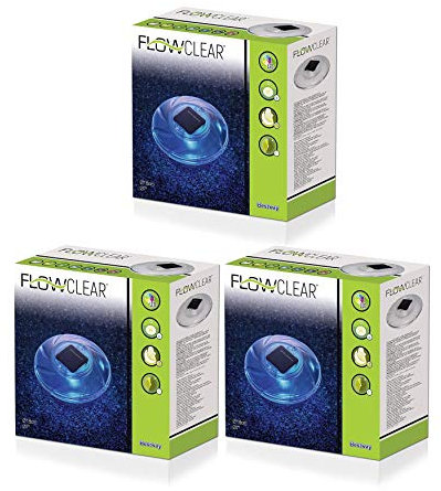 Bestway Flowclear - Lámpara solar LED flotante para piscina (3 unidades)