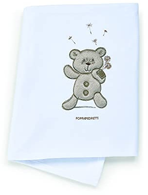 Foppapedretti Copertina Pile My Little Love, 40x26x7.5 cm, ricamata, copertina per lettino, 100% poliestere, Bianco