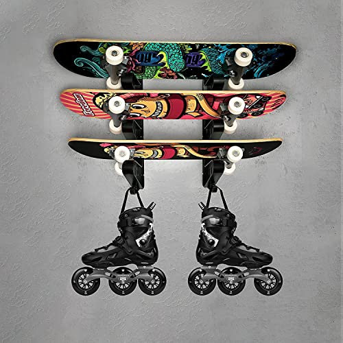 BOOSTEADY Snowboard Halterung Wand Skateboard Wandhalterung Skateboard Mount Skateboard Rack Skateboard Zubehör für Skateboard Longboard Snowboard, 2 Stücke