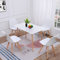 H.J WeDoo - Mesa de comedor con 4 sillas para comedor, cocina, sala de estar, café (blanco)