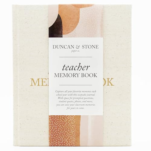 DUNCAN & STONE PAPER CO. Lehrer-Memory-Buch – Arbeitstagebuch für Frauen – Leineneinband, klassisches ästhetisches Tagebuch, Notizbuch (130 Seiten)