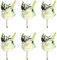 LATRAT Lot de 6 broches en forme de fleur de mariée - Pour mariage, marié, demoiselle d'honneur, témoin, invités, blanc