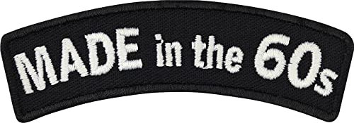 Geburtstagsgeschenk MADE in the 60s Sechziger Jahre Party Deko Aufnäher Biker Patch zum annähen/aufbügeln | Geburtstag Applikation für alle Stoffe und Leder | 70x20mm