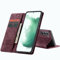CaseMe Hülle für Samsung Galaxy S22 Vintage Dünne Handyhülle mit Kartenfach Geld Slot Ständer PU Ledertasche Flip Schutzhülle für Samsung Galaxy S22- Rot