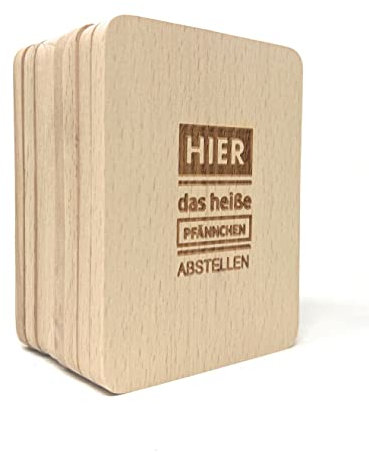 8 Stück Raclette Untersetzer mit Gravur (Heiss)