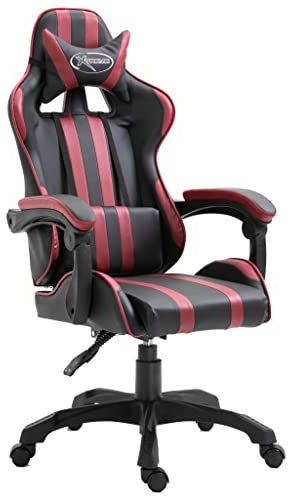 YITHOPI Relaxsessel Fernsehsessel Sessel Stuhl Bürostuhl Bürosessel,Gaming-Stuhl Weißrot Kunstleder,Ergonomische Lounge-Halter 61.5 x 68 x (115-122) cm (L x B x H)