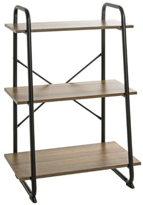 HAKU Regal Eiche, schwarz, Metall, Spanplatte - Maße: B 60 cm x H 93 cm x T 36 cm, Style: Modern