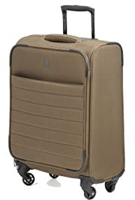 Biba Reisekoffer mit Rollen Unisex aus Polyester, Handgepäck Koffer mit Trolley Travel Lila G LG18, Griffwagen, Reißverschluss, Polyester, Khaki-Farbe