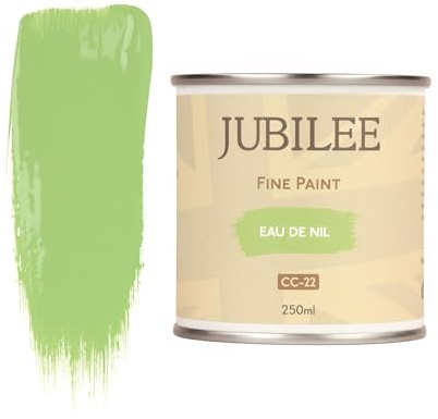Guild Lane Jubilee Furniture Paint – Upcycle & Transform Wood, Metal & Glass – Soft Sheen Finish for Indoor & Outdoor – Durable & Easy to Apply Multi-Surface Paint (Eau de Nil, Green, 250ml)