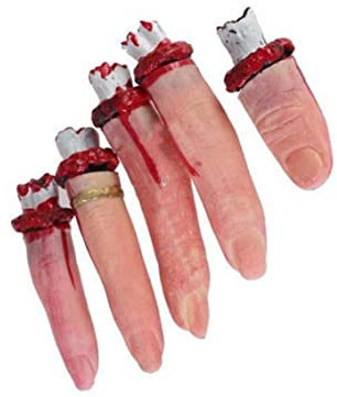Liummrcy Faux Doigt, décorations d'halloween effrayantes sanglantes coupées coupées Les Doigts hachent des décorations de fête d'halloween Prop 5 pcs