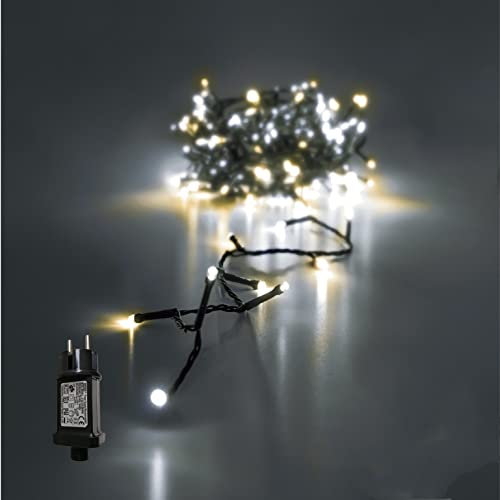 PLUS HOME Guirnalda Luces Led de Navidad Luces de Árbol de Navidad Uso Interior/Exterior IP44 Impermeable 300 LED 15M Cable Verde Luz Blanco [Clase de eficiencia energética A+++]
