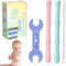 Beißröhrchen Baby aus Lebensmittel Silikon 4 Tlg. Set | Hohle Beißröhren BPA Frei | Reinigungsbürste | Kauspielzeug | Beissröhrchen Baby | Beißring Baby