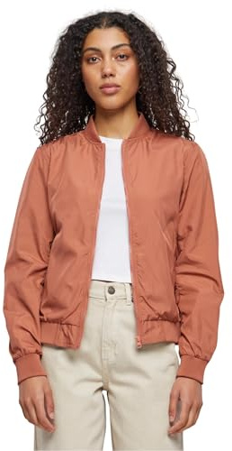 Urban Classics Damen Light Bomber Jacket – leichte Übergangsjacke im Regular Fit aus Polyester mit Reißverschluss und Rippbündchen für Freizeit und Streetwear,terracotta,L