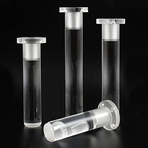 Acryl Tischbeine,Verstellbare Möbelbeine,4 Stück Runde Möbelfüße Aus Klar Glas,mit Schrauben,Ersatzbein Für Sofa TV-Schrank Bank Heim DIY Projekt Modernes Klares Dekor (150mm(5.9in))