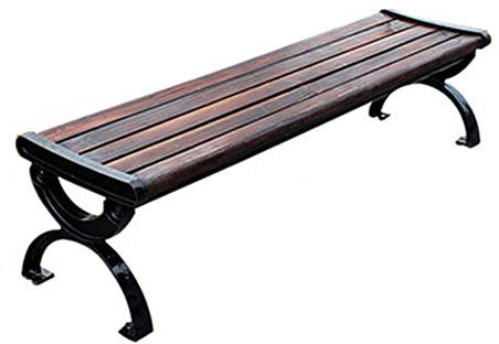 Outdoor Metall Park Bank Gusseisen Rahmen und Korrosionsschutz Holz Retro Veranda Bank mit Rückenlehne Armlehne für Terrasse Rasen Quadrat