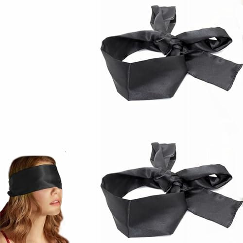 Sleeping Mask,Eye Mask Sleep,Sexy Augenbinde zum Schlafen,Sexy Augenmaske,Augenband,Augenbinde,Augenmaske,Augen Gebunden,2 Stück (Schwarz)